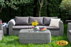 &quot;Кальяри&quot; журнальный столик из искусственного ротанга (гиацинт), цвет серый