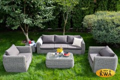 &quot;Кальяри&quot; журнальный столик из искусственного ротанга (гиацинт), цвет серый