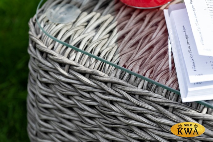 "Кальяри" журнальный столик из искусственного ротанга (гиацинт), цвет серый