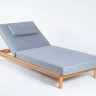 Шезлонг САПОРИ тик, светло-серый матрас, подушка