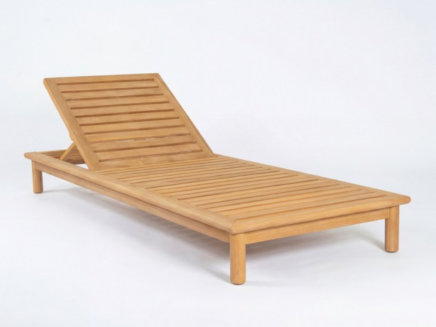 Шезлонг САПОРИ тик, светло-серый матрас, подушка