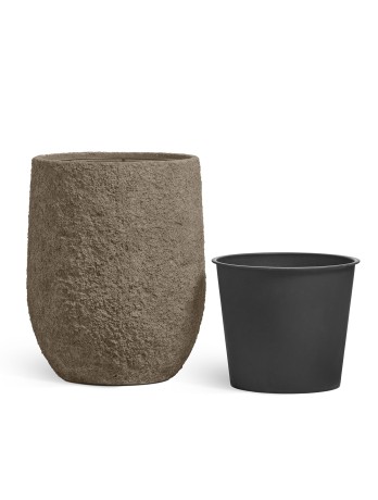 Кашпо TREEZ Effectory Terra Middle-чаша тёмный беж в-50, д-40 см