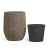 Кашпо TREEZ Effectory Terra Middle-чаша тёмный беж в-50, д-40 см
