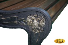 Скамейка чугунная «Патриот» (2,0 м ангарская сосна)
