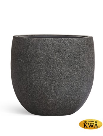 Кашпо TREEZ Effectory Stone Чаша classic Тёмно-серый камень в-36, д-40 см