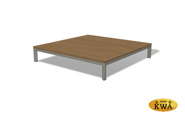 "Амальфи" журнальный столик из тика, 110x110, H26, каркас из алюминия