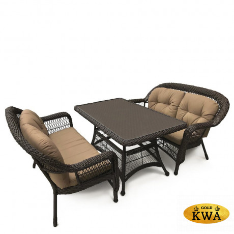 Комплект плетеной мебели T130Br/LV520-1 Brown/Beige 4Pcs
