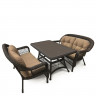 Комплект плетеной мебели T130Br/LV520-1 Brown/Beige 4Pcs