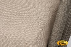 "Форли" диван 2-местный плетеный из роупа, каркас алюминий светло-серый (RAL7035) муар, роуп серо-коричневый 23мм, ткань Mossle бежевая