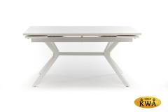 &quot;Меркурий&quot; стол интерьерный раздвижной обеденный из керамики, цвет белый глянцевый