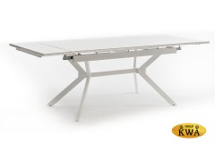 &quot;Меркурий&quot; стол интерьерный раздвижной обеденный из керамики, цвет белый глянцевый