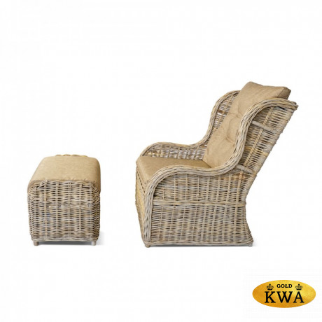 Кресло + пуф из натурального ротанга КМ-2000