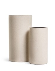 Кашпо TREEZ Effectory Beton Высокий цилиндр Белый песок в-80 см, д-41 см