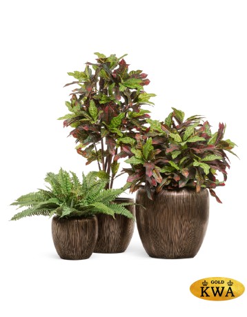 Кашпо TREEZ Effectory Wow Конус-Чаша Тёмное матовое золото в-37 см, д-39 см