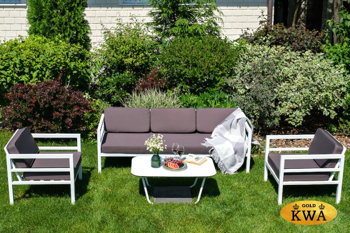 «Эстелья» лаунж-зона из алюминия со столиком из HPL 5-местная