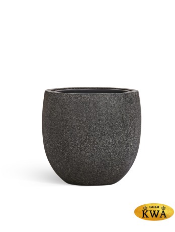 Кашпо TREEZ Effectory Stone Чаша classic Тёмно-серый камень в-50, д-55 см