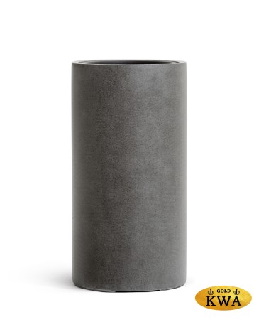 Кашпо TREEZ Effectory Beton Высокий цилиндр Тёмно-серый бетон в-60 см, д-31 см