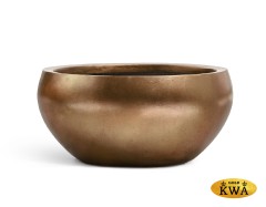 Кашпо TREEZ Effectory Metal Низкая полусфера Тёмное матовое золото в-24 см, д-50 см