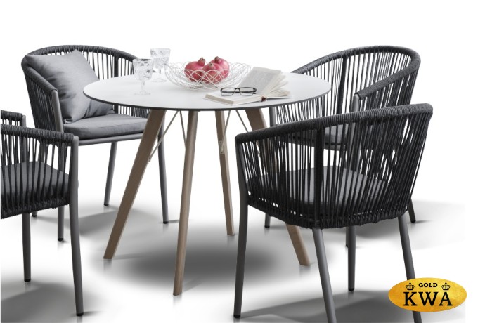 "Франческо" обеденная группа на 4 персоны, цвет темно-серый