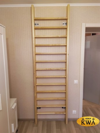 Шведская стенка деревянная из сосны с брусьями - СОСНА - БП (стенка + брусья с подлокотниками навесные)