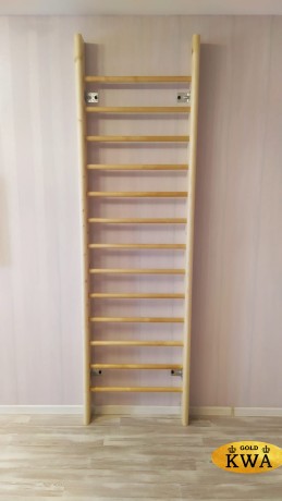 Шведская стенка деревянная из сосны с брусьями - СОСНА - БП (стенка + брусья с подлокотниками навесные)