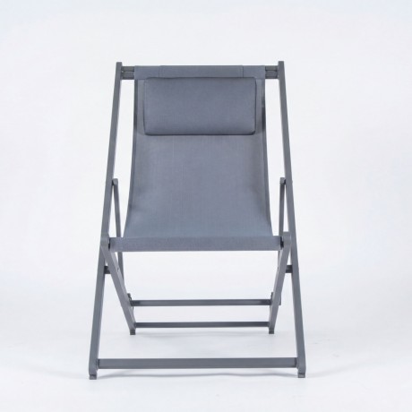 Стул-шезлонг САНТОНИ складной, серый