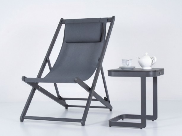 Стул-шезлонг САНТОНИ складной, серый
