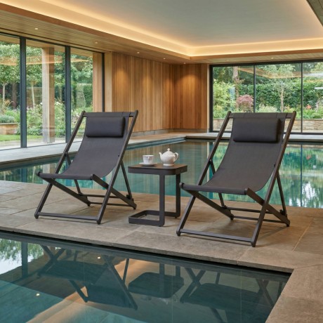 Стул-шезлонг САНТОНИ складной, серый