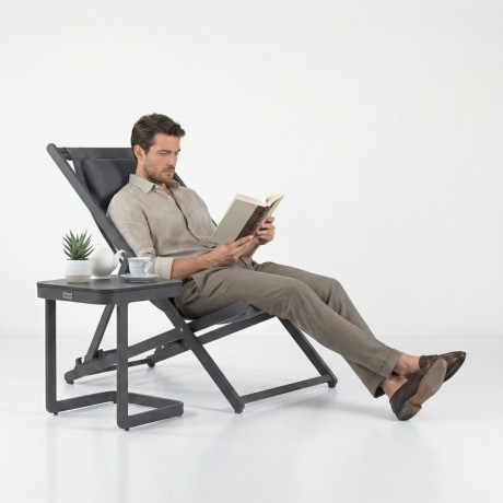 Стул-шезлонг САНТОНИ складной, серый