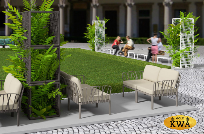 Диван Komodo 5 серые подушки