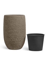 Кашпо TREEZ Effectory Terra Высокая чаша тёмный беж в-62, д-40 см