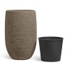 Кашпо TREEZ Effectory Terra Высокая чаша тёмный беж в-62, д-40 см