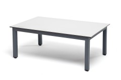 "Канны" журнальный столик из HPL 90х60, H40, каркас темно-серый (RAL 7024), цвет столешницы "молочный"