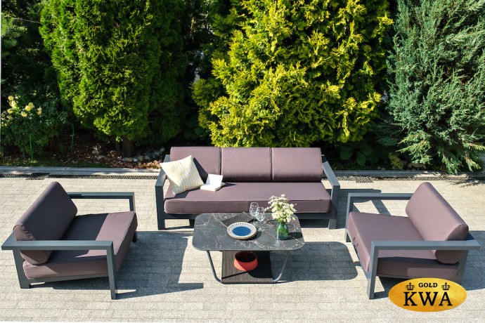 «Гранада» лаунж-зона из алюминия со столиком из HPL