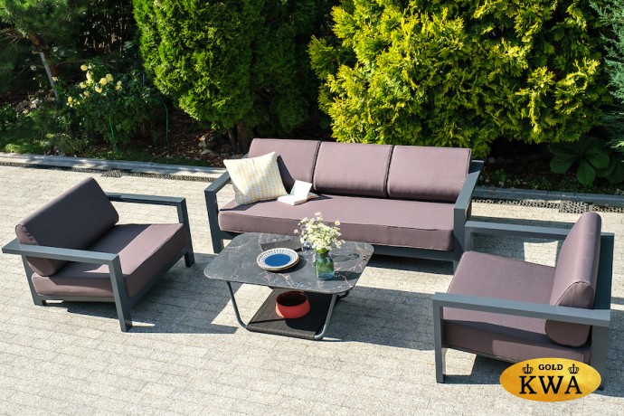 «Гранада» лаунж-зона из алюминия со столиком из HPL