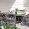 "Латте" плетеный стол из искусственного ротанга 160х90см, цвет графит