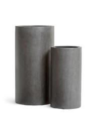 Кашпо TREEZ Effectory Beton Высокий цилиндр Тёмно-серый бетон в-80 см, д-41 см