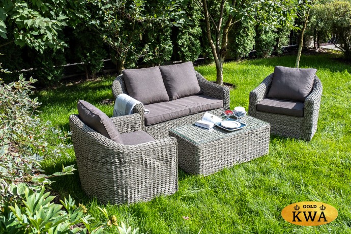 "Кон Панна" лаунж-зона из искусственного ротанга (гиацинт), цвет графит