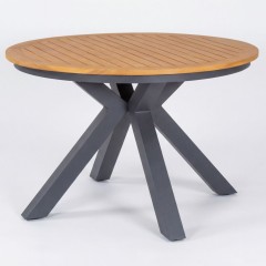 Стол круглый обеденный AMATO карбон, тик
