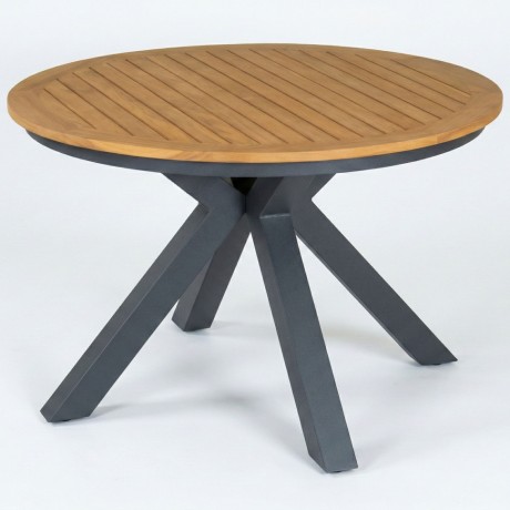 Стол круглый обеденный AMATO карбон, тик