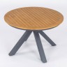 Стол круглый обеденный AMATO карбон, тик