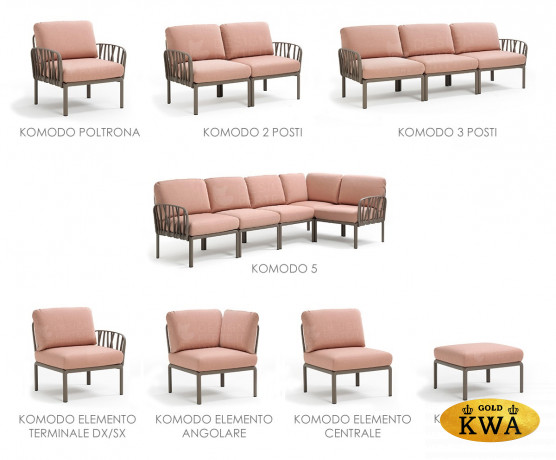 Диван Komodo 5 светло-коричневые подушки
