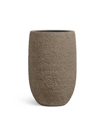 Кашпо TREEZ Effectory Каменная фактура Высокая чаша тёмный беж в-85, д-55 см
