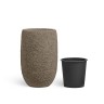 Кашпо TREEZ Effectory Каменная фактура Высокая чаша тёмный беж в-85, д-55 см