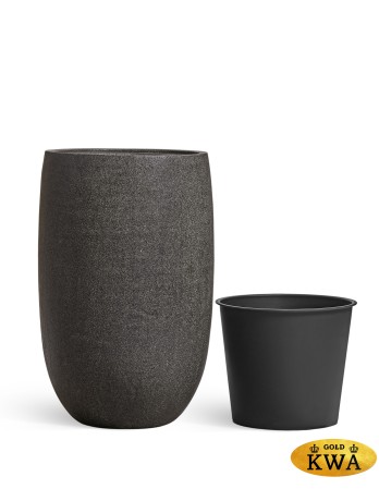 Кашпо TREEZ Effectory Stone Высокая чаша Тёмно-серый камень в-85, д-55 см