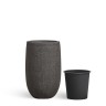 Кашпо TREEZ Effectory Stone Высокая чаша Тёмно-серый камень в-85, д-55 см