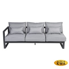 Диван садовый из алюминия трехместный левый с правым подлокотником Лагуна G401.9Е10 серый/антрацит