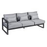 Диван садовый из алюминия трехместный левый с правым подлокотником Лагуна G401.9Е10 серый/антрацит
