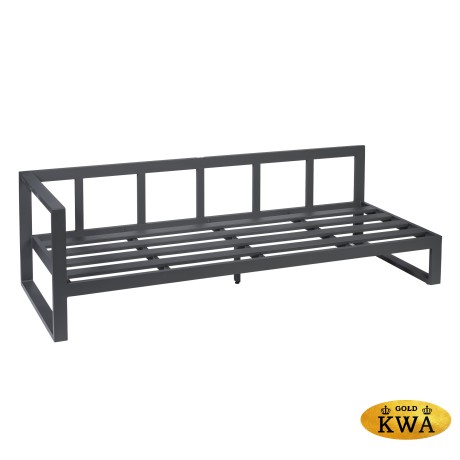 Диван садовый из алюминия трехместный левый с правым подлокотником Лагуна G401.9Е10 серый/антрацит