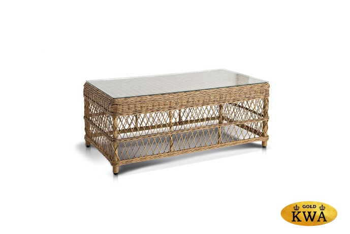 "Гранд Латте" стол журнальный из искусственного ротанга, цвет соломенный